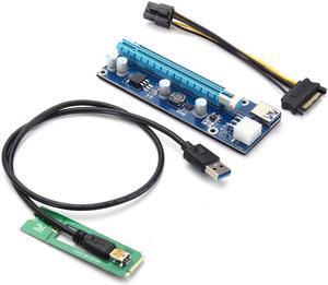 NGFF M.2 M Key to USB 3.0 PCI-E Riser Card M2 to USB3.0 PCIE 16X 1X Extender with Power for Litecoin Bitcoin Miner
