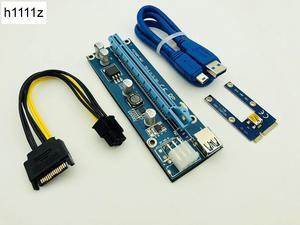 60cm USB 3.0 Mini PCI E to PCIe Riser PCI Express 16x Extender Raiser Riser Card Adapter SATA to 6Pin Power Cable for BTC Mining