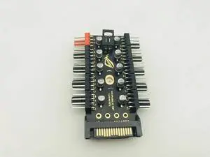 1 to 10 PC LED Cable Cooling Fan Hub Splitter PWM SATA 12V Power Supply Speed Controller Adapter For Bitcoin Miner Mining