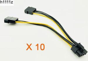 10PCS Dual 4P to 8P Graphics Card Power Cable Dual 4Pin to 8Pin Video Card Power Supply D Port Graphic Card Cable for BTC Mining