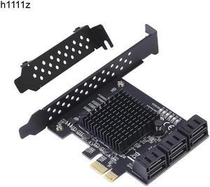 Add On Card PCI E/PCIE SATA Card PCI Express SATA 3 PCIE to SATA 3.0 Card 6 Port SATA3 PCIE X1 Card with Low Profile Bracket