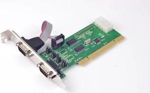 2 Port RS232 Serial PCI Host Controller Card DB9 Pin COM Adapter with 4pin Power Supply