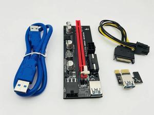 SATA to USB 3.0 Cable PCI Express PCIE PCI E 009S Molex 6pin Power Supply Adapter 1x to 16X Riser Card for Miner Mining