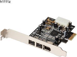 PCI Express 3 Port Firewire 1394B & 1394A PCIe 1.1 x1 Card TI XIO2213B Chipset 1394 Cable Video Capture Card