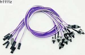 10PCS Reset Motherboard Cable Desktop Computer PC Case Power Button SW Switch Power Cord Cable Re start Switch Cable for Mining