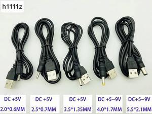 10PCS USB To Male DC2.0 DC2.5 DC3.5 DC4.0 DC5.5mm Barrel Jack Power Cable Connector For Small Electronics Devices
