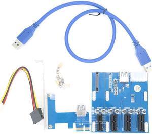 Mainboard CPU Graphics Card Extention Cables PCI-E 1X to 16X Extender Riser Card SATA 4P Power Cable 4P Adapter Cable