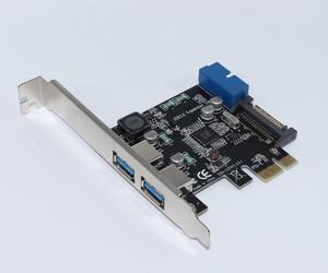 External 2 Ports USB 3.0 + Internal 19 pin Header PCI Express x1 Controller Card