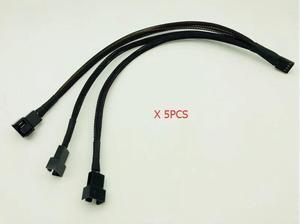 5PCS 1 to 3 PWM 4Pin Splitter Cable 4P Female to 3/4 Pin PWM Fan Adapter for Computer Case CPU Fan Mining Cooling Fans Hub Cable