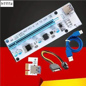 Riser 007C PCI E PCI Express 1x to 16x Mining Machine Extender Riser Card Adapter 15Pin to 6Pin Power Cable USB 3.0 Cable