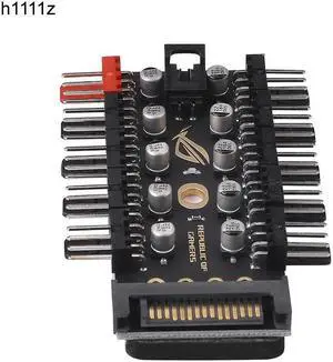 PWM Fan Hub 1 to 10 Sata Molex Cooler Cooling 4Pin Fan Splitter Cable 12V Fan Speed Controller Adapter with LED For Miner Mining