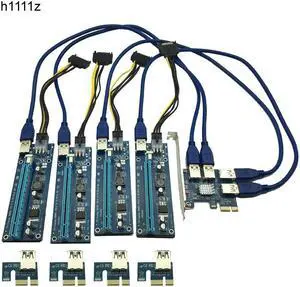 PCIE PCI E PCI Express 1X to 16X Riser Card 1 to 4 USB3.0 Multiplier Hub Adapter For Bitcoin Mining Miner Mining Device