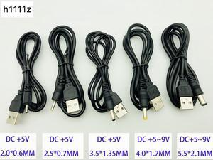 10PCS USB To DC Male DC2.0 DC2.5 DC3.5 DC4.0 DC5.5mm Barrel Jack Power Cable Connector For Small Electronics Devices