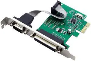 1 Port RS232 Serial COM & 1 Port Printer Parallel LPT Port to PCI E Adapter Card