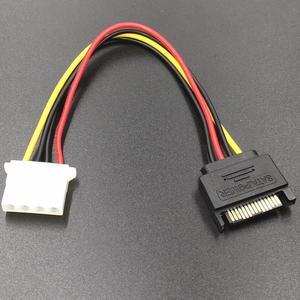 15 Pin SATA Male to Molex IDE 4 Pin Female Adapter Extension Power Cable for BTC Miner Mining Machine 20CM