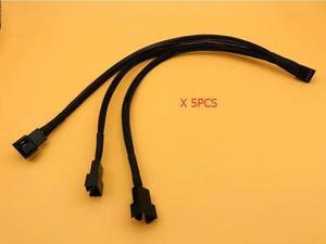 5PCS 4Pin Splitter Cable 1 to 3 PWM 4P Female to 3/4 Pin PWM Fan Adapter for Computer Case CPU Fan Mining Cooling Fans Hub Cable