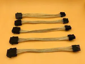 5PCS 8Pin to 8Pin PCI Express 8Pin Extension Cable GPU Graphic Card Power Cable Supply Cord Wire 18AWG 20cm for BTC Miner Mining