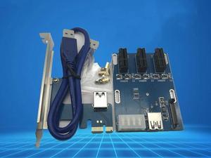 Mainboard CPU Graphics Card Extention Cables PCI-E 1X to 16X Extender Riser Card SATA 4P Power Cable 4P Adapter Cable