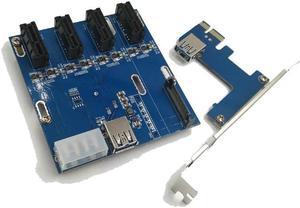 Mainboard CPU Graphics Card Extention Cables PCI-E 1X to 16X Extender Riser Card SATA 4P Power Cable 4P Adapter Cable