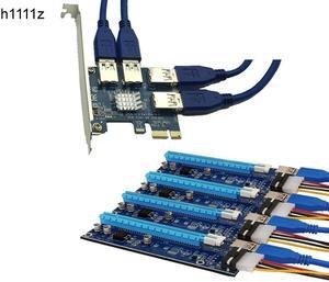 Mainboard CPU Graphics Card Extention Cables PCI-E 1X to 16X Extender Riser Card SATA 4P Power Cable 4P Adapter Cable
