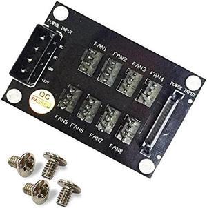 4Pin or SATA 15 Pin to 8 Multi Way 4 Pin PC Chassis Cooler Cooling Fan Splitter Hub Computer Power Socket Adapter Connector HOST