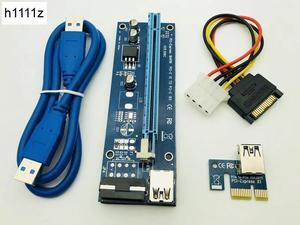 PCIE Riser Express 1X 4x 8x 16x Extender PCI Express Riser Card Adapter SATA to 4pin IDE Molex Power Supply for BTC Miner Mining