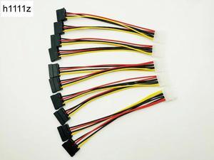 5PCS SATA Power Cable Splitter Molex 4pin Male to Serial ATA 15pin x 2 Female Y Hard Drive Cables 20CM for Bitcoin Miner Mining