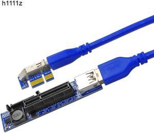 Computer Cable Connector PCI E Riser PCIE Sleeved Cables Extension USB SATA Adapter SATA USB 3.0 for PCI Express Extension Cable