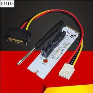NGFF M.2 Key M to PCI E 1X 4X 8X 16X Riser Card ETH ETC Graphics Card Mining Slot Adapter with LED For BTC LTC Miner Machine