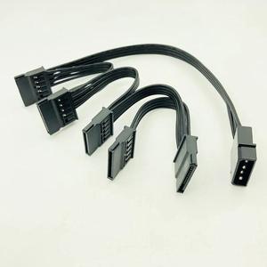 Molex 4pin IDE 1 to 5 SATA 15Pin Hard Drive Power Supply Splitter Cable Cord for DIY PC Sever 4 pin to 15 pin Power 60CM