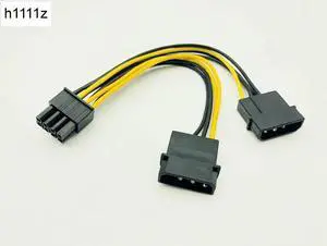 Durable Dual 4P to 8P Graphics Card Power Cable Dual 4Pin to 8Pin Video Card Power Supply D Port Graphics Card Cables for Mining
