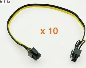 10PCS 6Pin to 8Pin(6+2) Cable Server Power Conversion Board Graphic Card Module Wire Cable 60CM Splitter Cables for Miner Mining