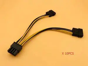 10PCS Dual 4P to 8P Graphics Card Power Cable Dual 4Pin to 8Pin Video Card Power Supply Graphic Card Cable for BTC Mining