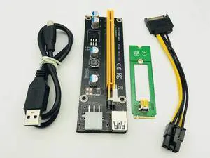 60CM USB 3.0 1X TO 16X M2 NGFF PCI E PCI Express Extender Riser Card Adapter Cable 6Pin Power Cable For Bitcoin Miner Mining