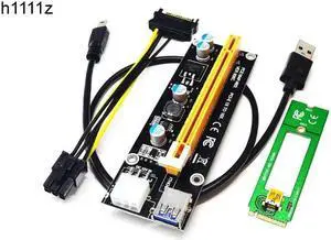 1X TO 16X M2 NGFF PCI E PCI Express Extender Riser Card Adapter 60CM USB 3.0 Cable 6Pin Power Cable For Bitcoin Miner Mining