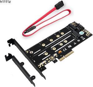 PCI E Adapter Card B key + M key M.2 NGFF + NVME Dual Interface PCIE M2 SATA Riser Adapter For 2230 2242 2260 2280 22110 M.2 SSD