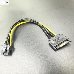 15pin SATA Power to 6pin PCIe PCI E PCI Express Adapter Cable 20cm SATA to 6Pin Power Cable for Graphics Card Riser Card Mining