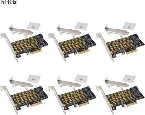 6PCS Add On Cards PCIE to M2 Adapter M.2 SATA SSD + NVME SSD M2 PCIE Adapter Riser SSD M2 to SATA PCI E Card M Key + B Key Riser