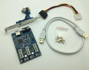 Mainboard CPU Graphics Card Extention Cables PCI-E 1X to 16X Extender Riser Card SATA 4P Power Cable 4P Adapter Cable
