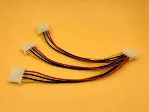 4Pin Molex Male to 3 port Molex IDE Female Power 4Pin IDE Power Cables Supply Splitter Adapter Cable for BTC Mining