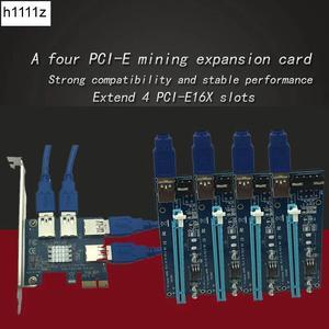 Mainboard CPU Graphics Card Extention Cables PCI-E 1X to 16X Extender Riser Card SATA 4P Power Cable 4P Adapter Cable