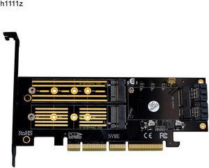 M.2 NVMe SSD NGFF mSATA to PCI E X4/X8/X16 Raiser M Key B Key mSATA 3in1 PCI Express Riser Card mSATA SSD PCIE M.2 SATA Adapter