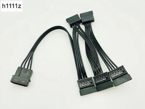 4Pin 18AWG Wire For Hard Drive IDE Molex to 5 Port 15Pin SATA Power Cable Adapter Cord Lead HDD SSD PC Computer Server for Miner