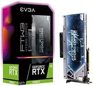 EVGA GeForce RTX 2080 Ti FTW3 Ultra Hydro Copper Gaming, 11G-P4-2489-KR, 11GB GDDR6, RGB LED & iCX2 Technology - 9 Thermal Sensors