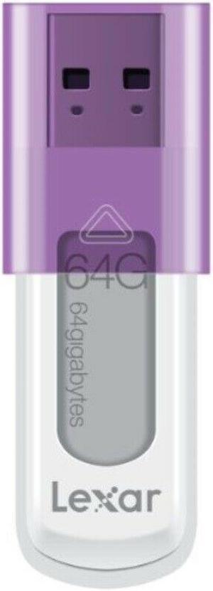 Purple Lexar Jumpdrive S50 64GB Portable USB 2.0 Flash Drive LJDS50-64G-000-113- with LED indicator WHITE PURPLE
