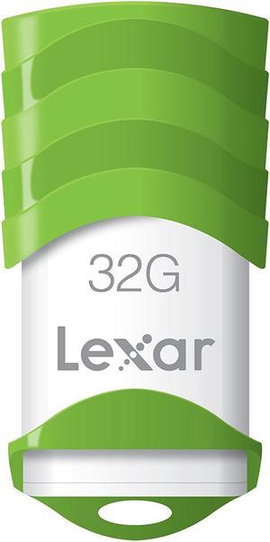 LEXAR 32GB LJDV30-32G-000-103 FLASH DRIVE JUMP DRIVE BACK UP USB 2.0 WHITE/GREEN