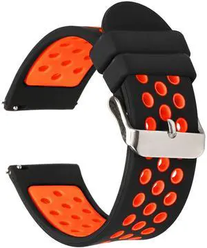Universal 20mm Width Silicone Watch Band Replacement, Quick Release Rubber Watch Bands for Men & Women (20mm, Black-Red) Universal 20mm Width Silicone Watch Band Replacement, Quick Release Rubber Watch Bands for Men & Women (20mm, Black-Red)