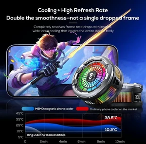 X26 V Magnetic Cell Phone Cooler for Gaming, Portable Mobile Phone Cooling Fan with RGB Light, Cellphone Radiator for iPhone Magnetic Series/Android/Tablet/iPad (Black) X26 V Magnetic Cell Phone Cooler for Gaming, Portable Mobile Phone Cooling Fan with RGB Light, Cellphone Radiator for iPhone Magnetic Series/Android/Tablet/iPad (Black)