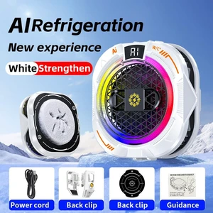 2-in-1 Magnetic & Clip-On Phone Cooler Semiconductor-Powered Gaming Cell Phone Cooling Fan Radiator for iPhone/Android/iPad/Tablet Ideal for Gaming, Video Calls, Live Broadcasting,white TH19 2-in-1 Magnetic & Clip-On Phone Cooler Semiconductor-Powered Gaming Cell Phone Cooling Fan Radiator for iPhone/Android/iPad/Tablet Ideal for Gaming, Video Calls, Live Broadcasting,white TH19