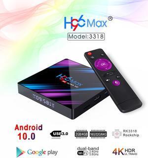 Smart TV Box Android 11 H96 Max RK3318 4GB  32GB USB3.0 1080P H.265 60fps Google Voice Assitant Youtube 4K Smart TVbox H96MAX
